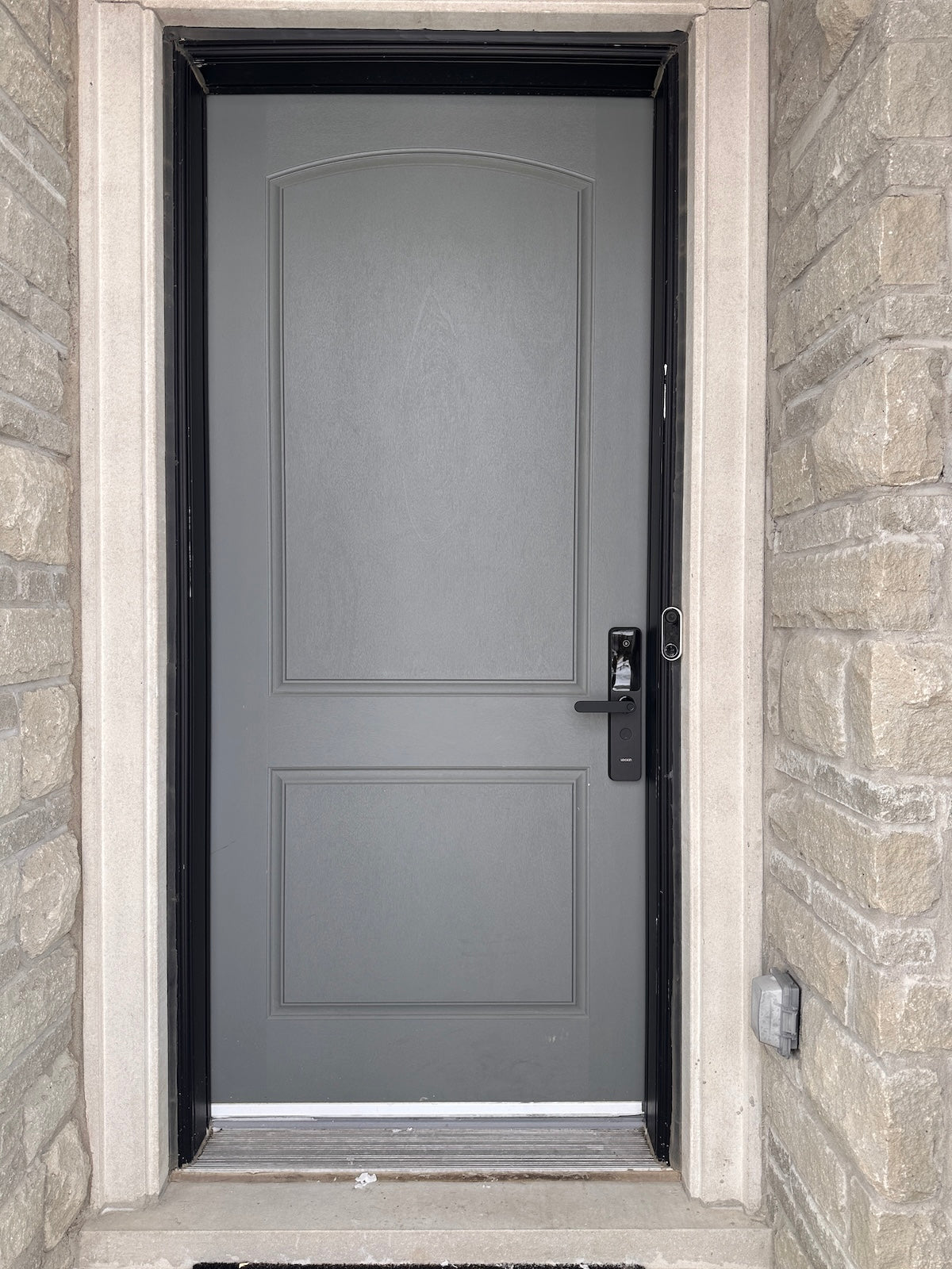 x9 installed on a residential door in a North American home