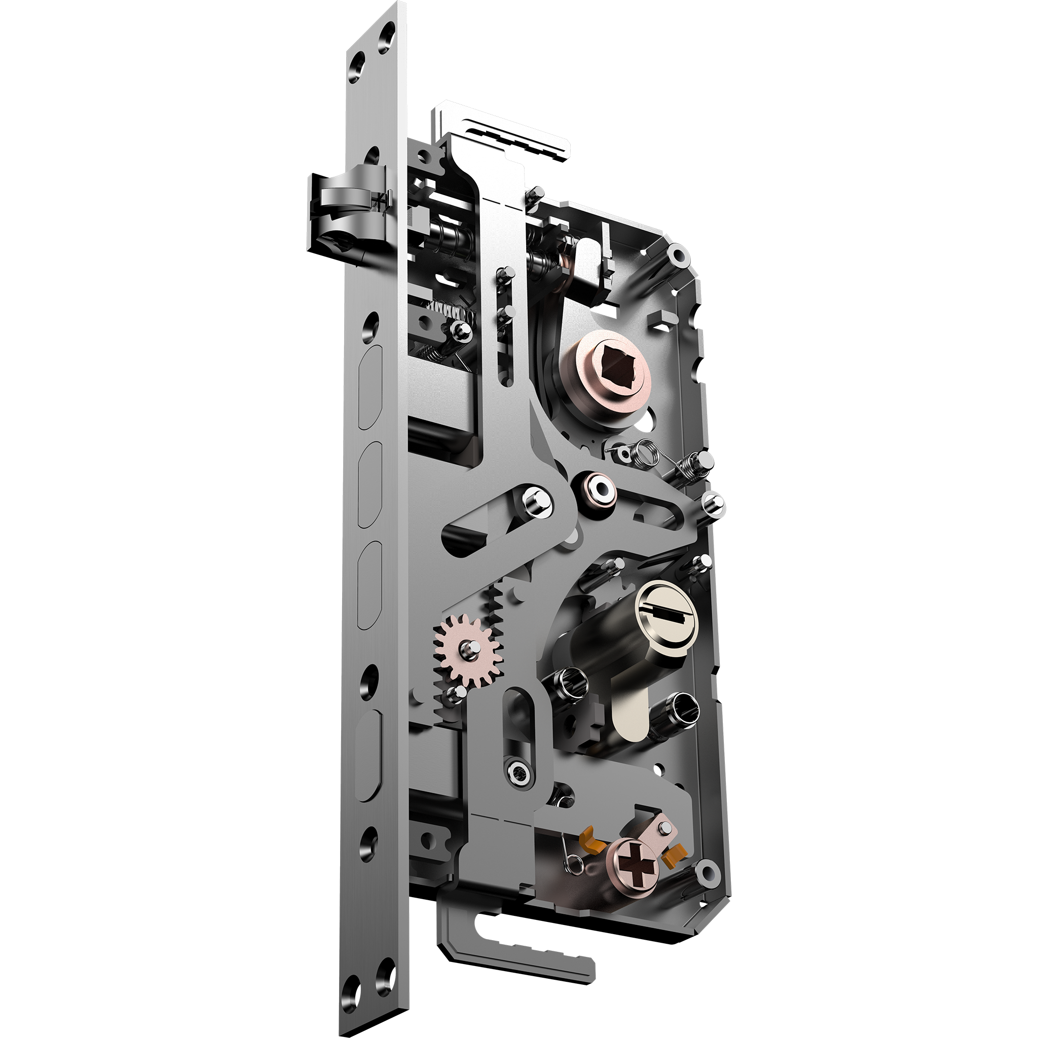 S6 MAX mortise lock internal mechanism featuring 5-latch multi-point security system