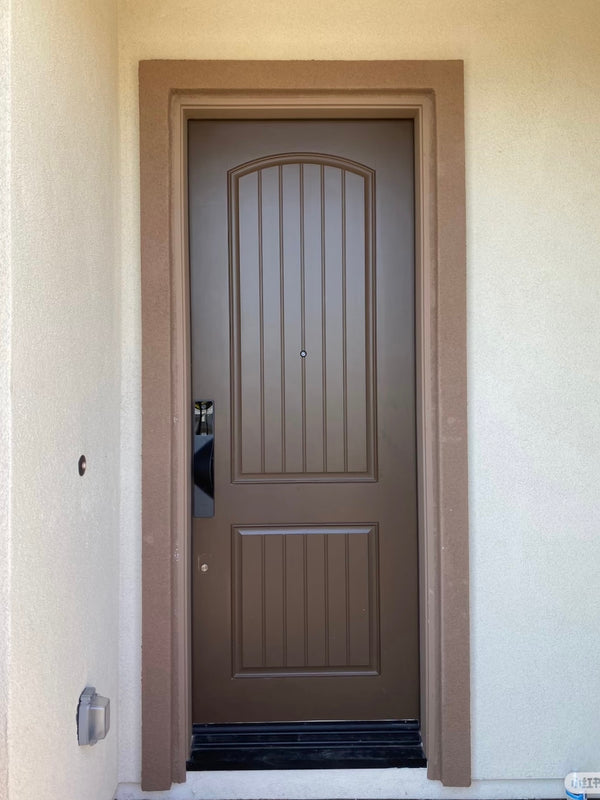 v5 black installed on a residential door in a North American home
