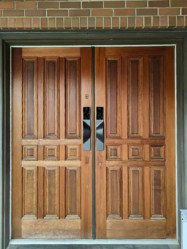 our smart lock installed on a residential door in a North American home