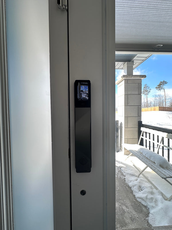 V5 Vision indoor display showing real-time visitor preview