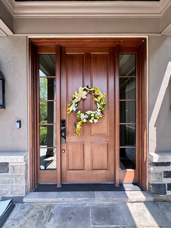 v5 black installed on a residential door in a North American home