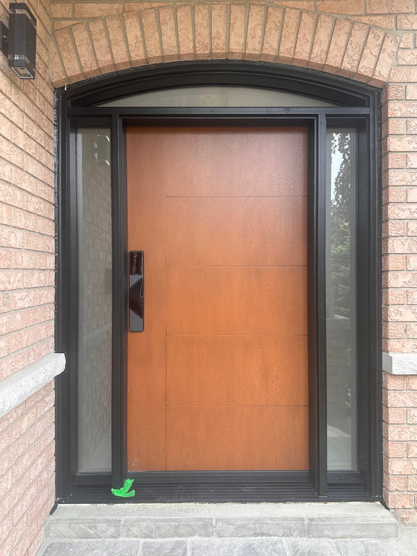 v5 black installed on a residential door in a North American home