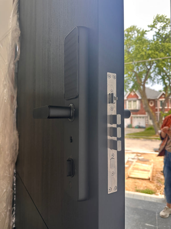 x9 installed on a residential door in a North American home