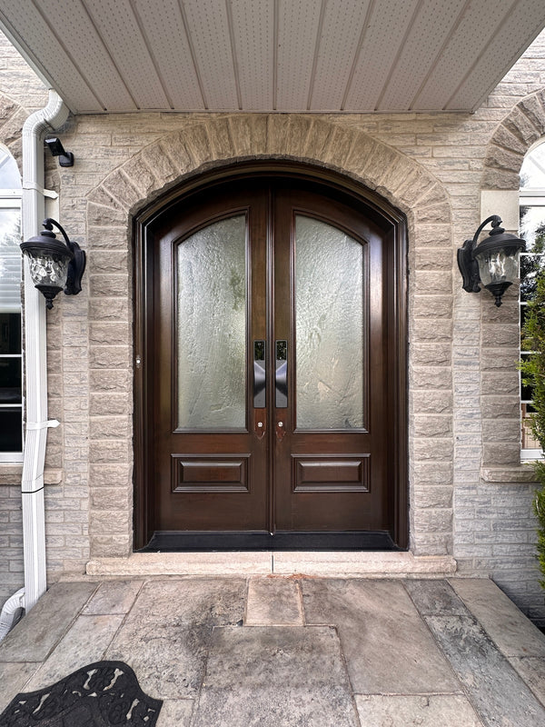 v5 black and dummy installed on a residential door in a North American home