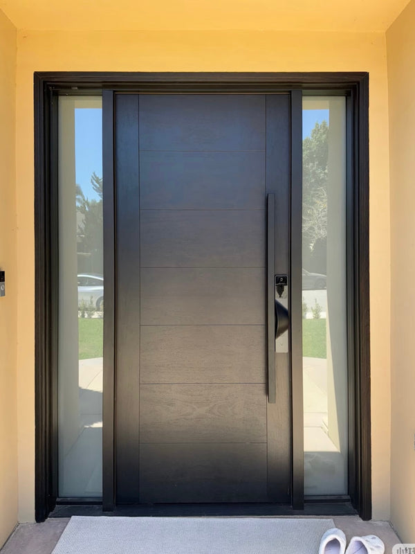 v5 black installed on a residential door in a North American home