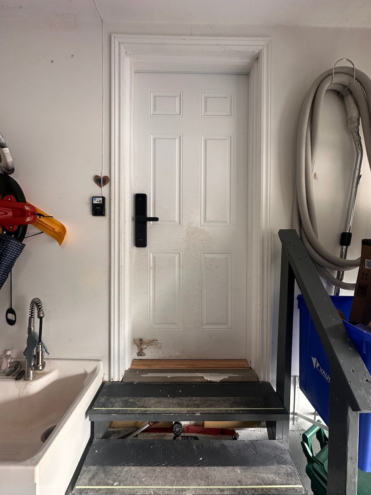 x9 installed on a residential door in a North American home