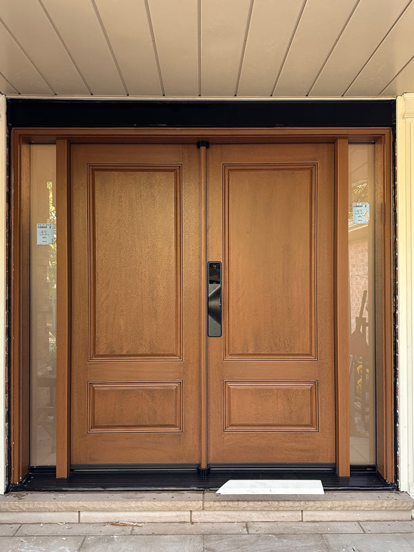v5 black installed on a residential door in a North American home