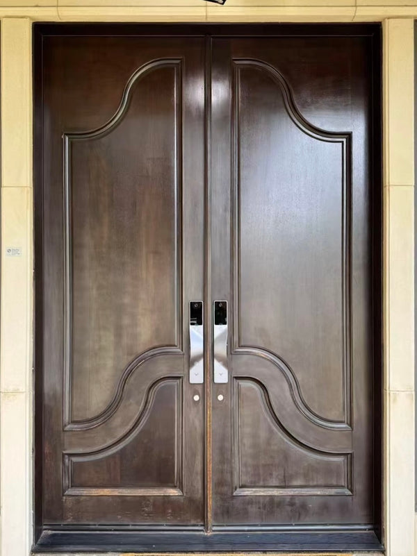 v5 gray and dummy installed on a residential door in a North American home