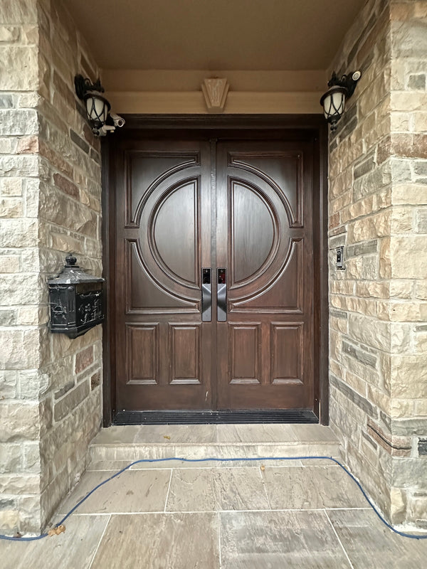 v5 black and dummy installed on a residential door in a North American home