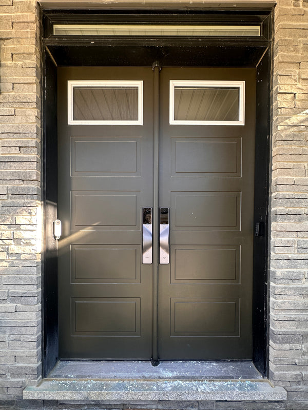 our smart lock installed on a residential door in a North American home