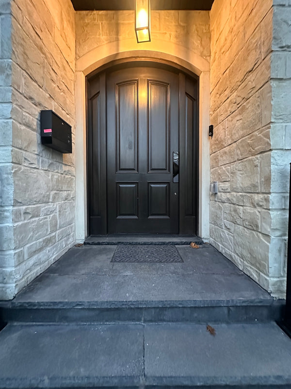our smart lock installed on a residential door in a North American home