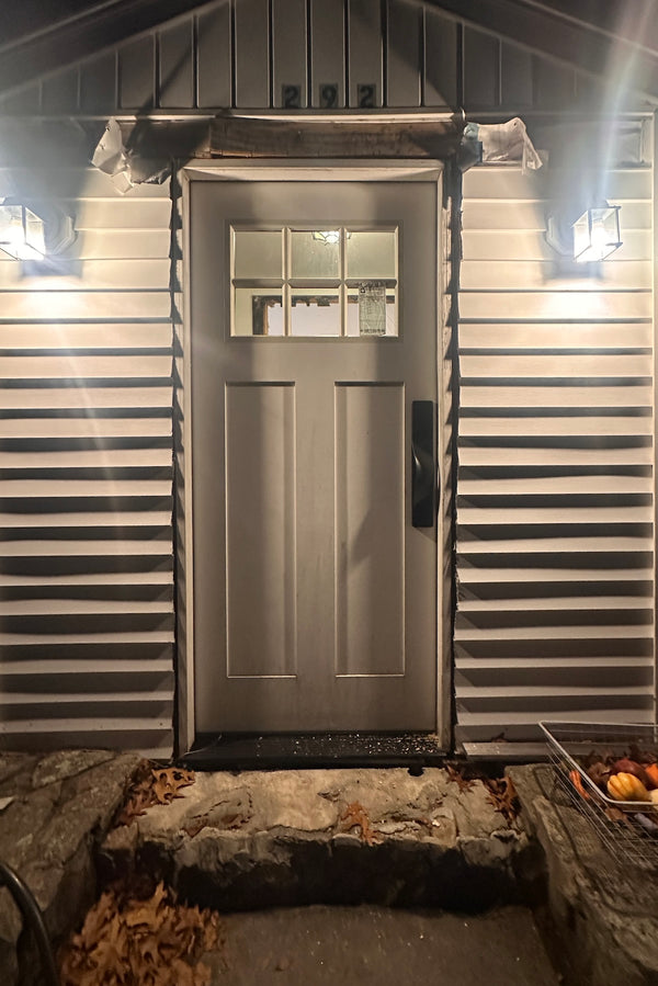 our smart lock installed on a residential door in a North American home