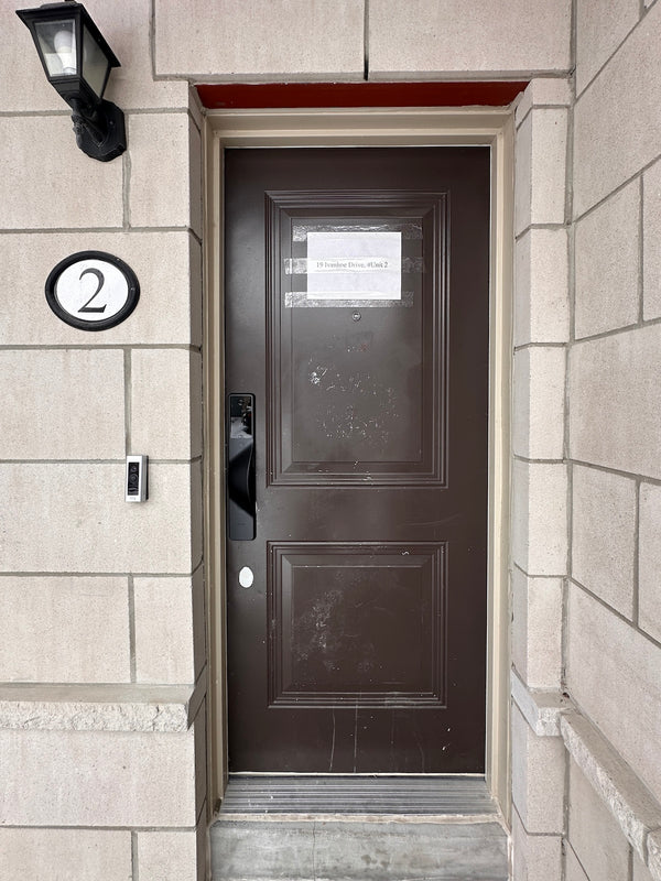 v5 black installed on a residential door in a North American home