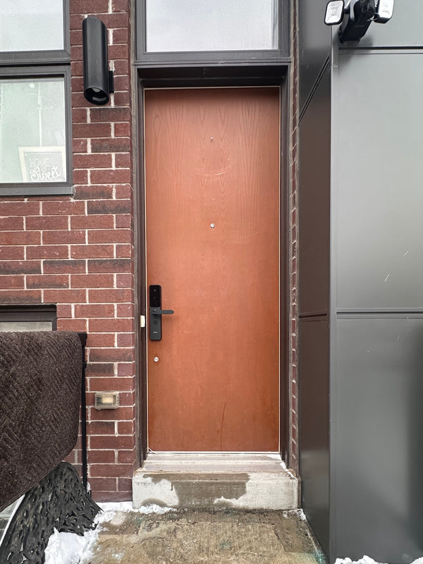 x9 installed on a residential door in a North American home