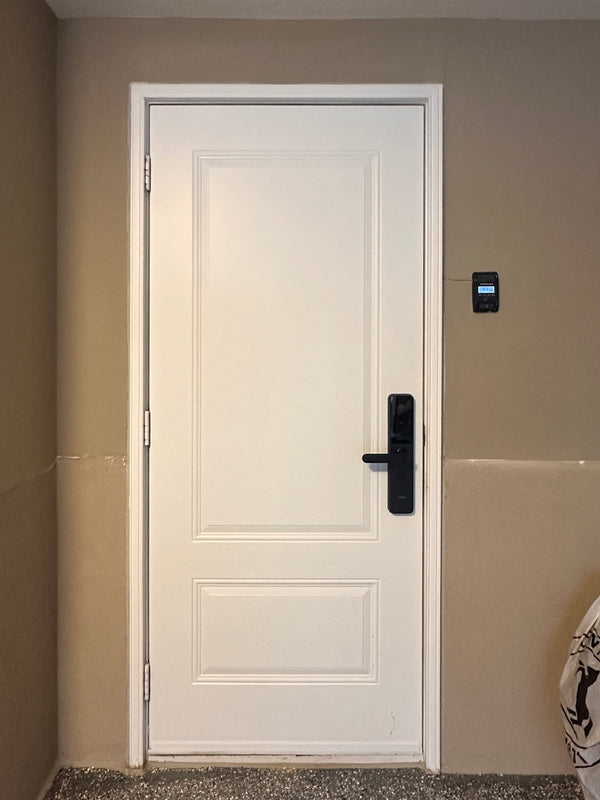 x9 installed on a residential door in a North American home