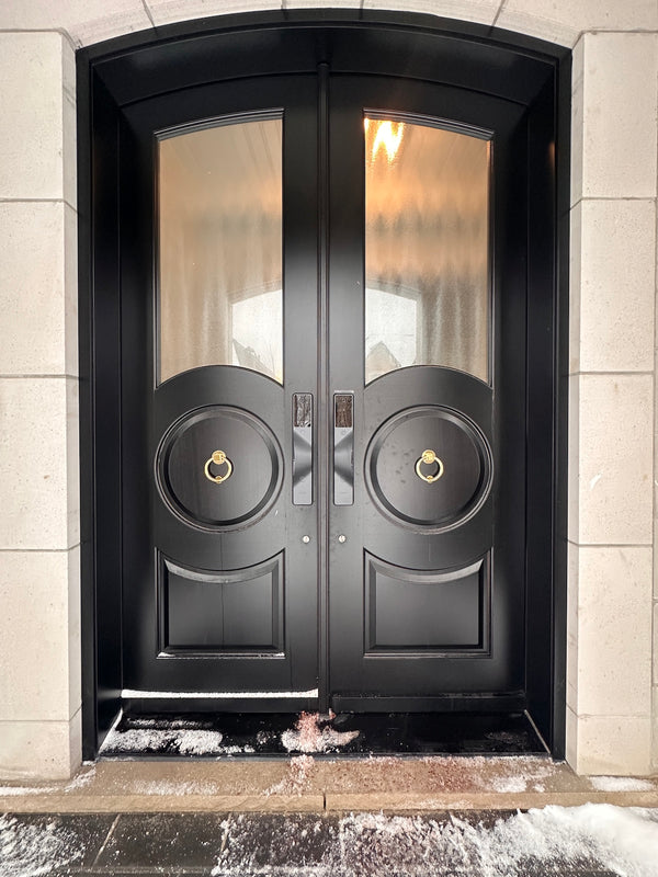 v5 black and dummy installed on a residential door in a North American home