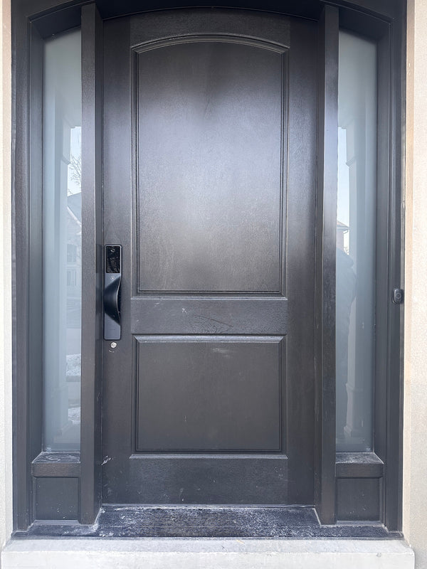 our smart lock installed on a residential door in a North American home