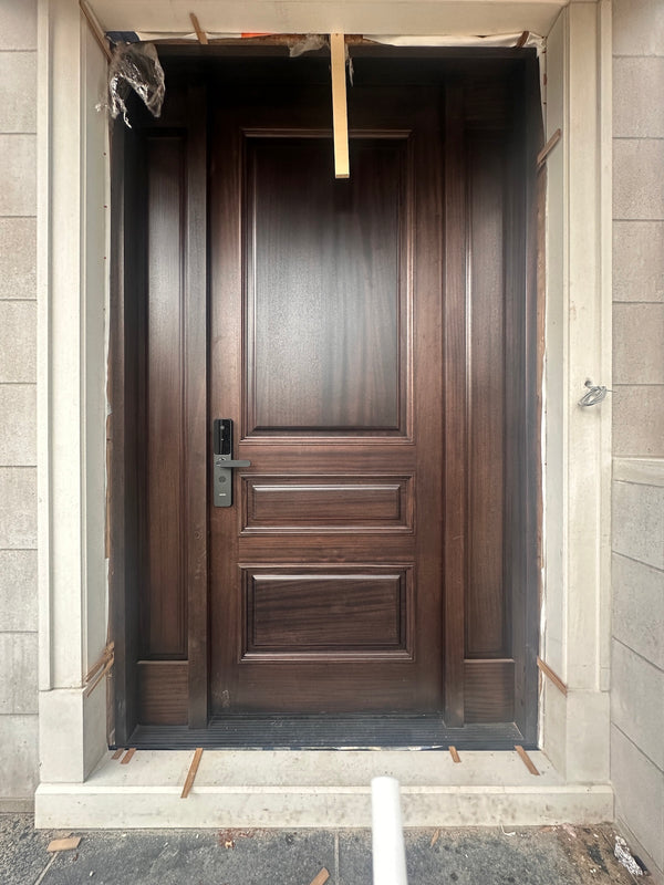 our smart lock installed on a residential door in a North American home