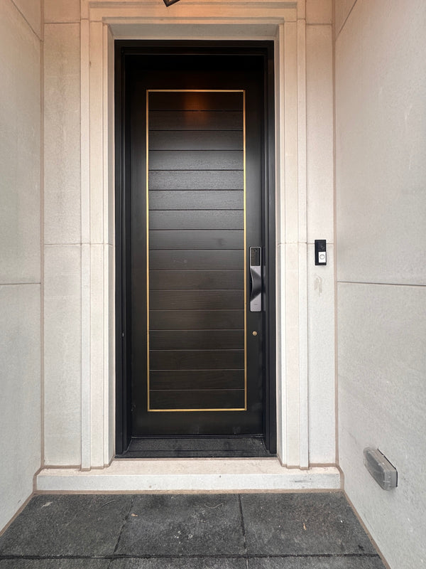 our smart lock installed on a residential door in a North American home