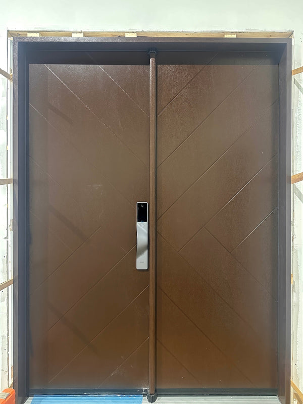 our smart lock installed on a residential door in a North American home