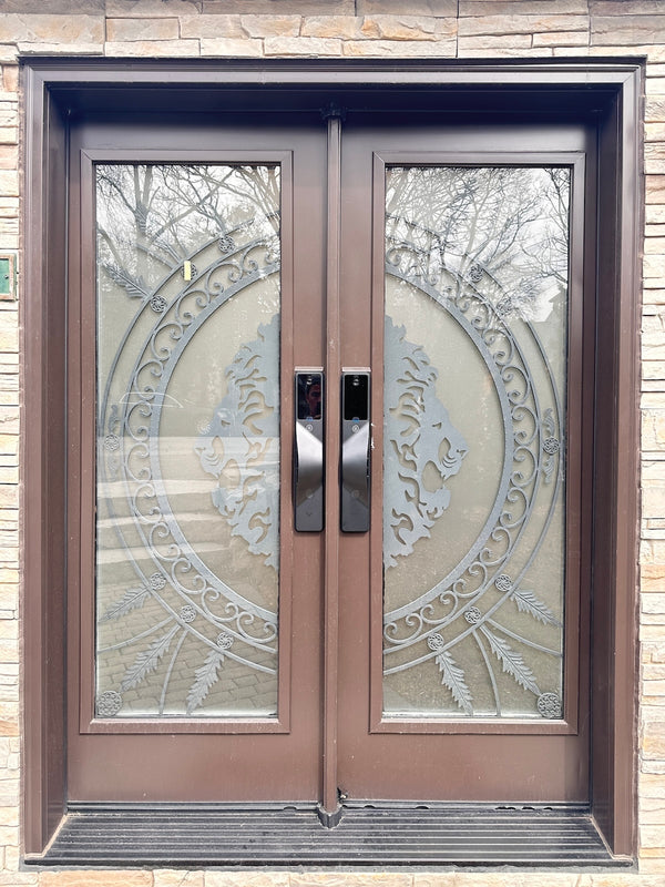our smart lock installed on a residential door in a North American home