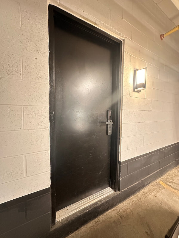 our smart lock installed on a residential door in a North American home