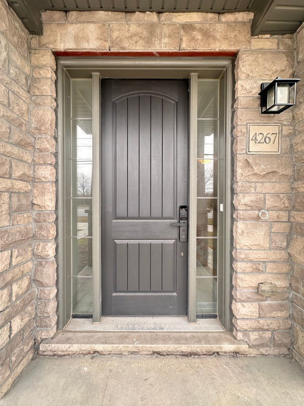 our smart lock installed on a residential door in a North American home