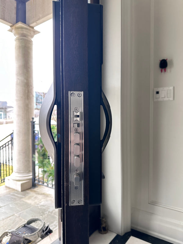 s5 installed on a residential door in a North American home