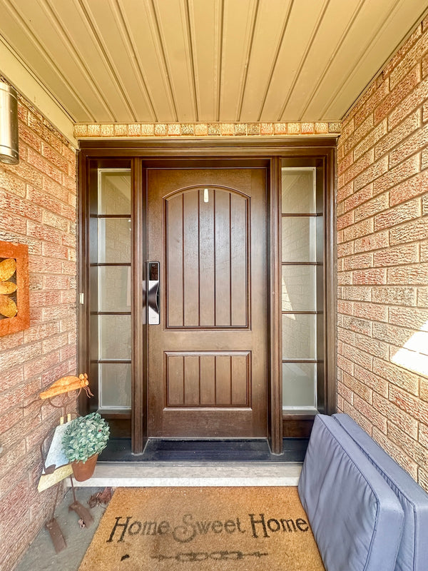 our smart lock installed on a residential door in a North American home