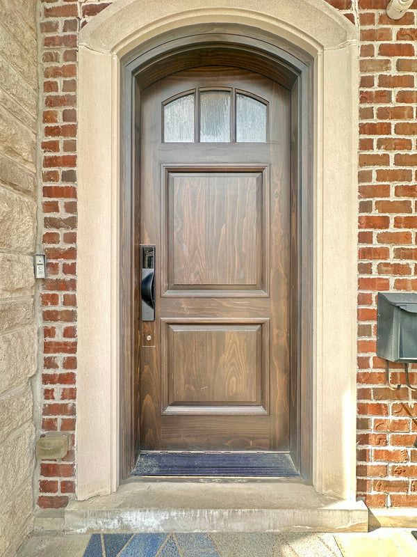 our smart lock installed on a residential door in a North American home