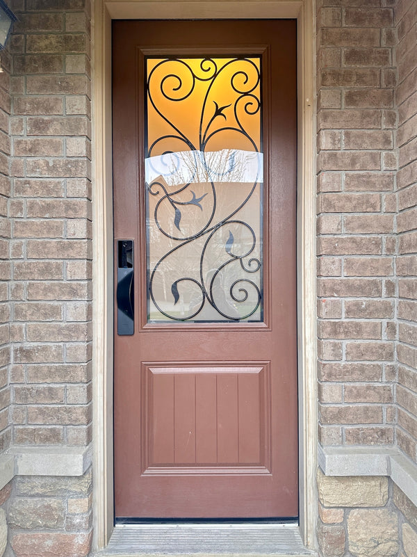 our smart lock installed on a residential door in a North American home