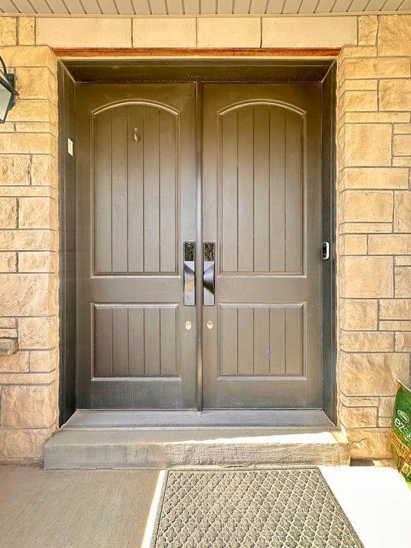 our smart lock installed on a residential door in a North American home