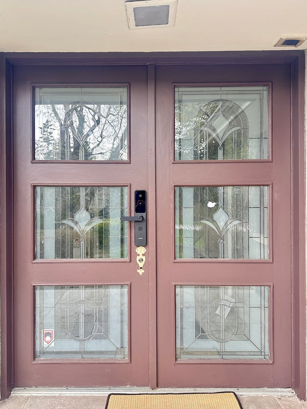 our smart lock installed on a residential door in a North American home