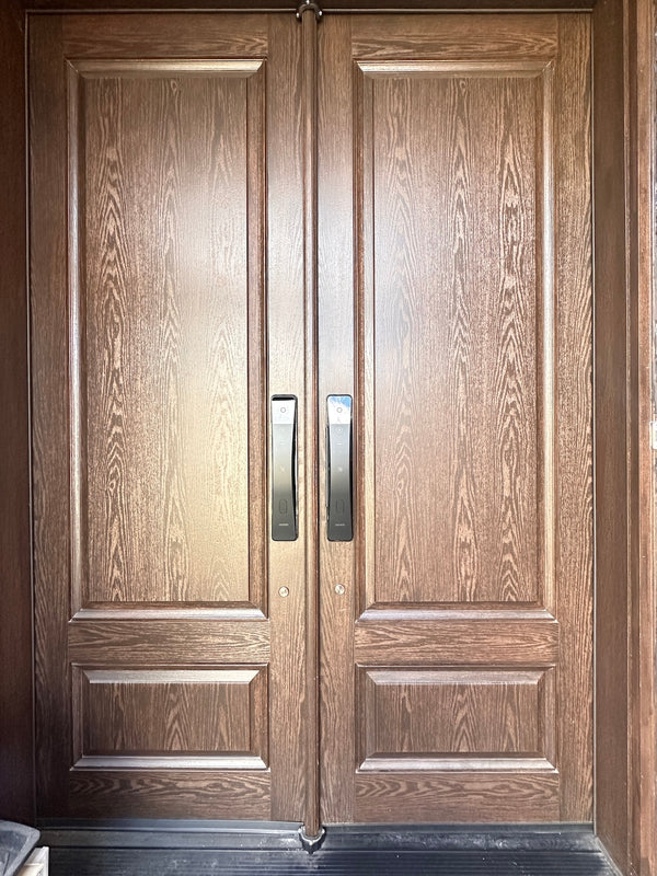 our smart lock installed on a residential door in a North American home