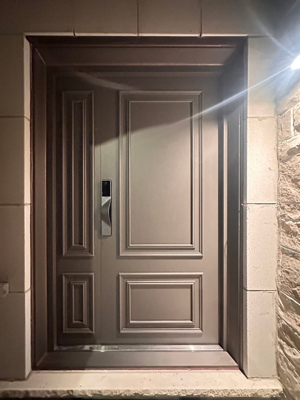 our smart lock installed on a residential door in a North American home